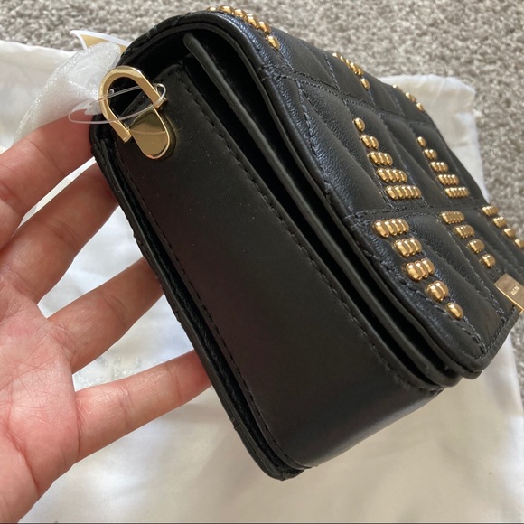 Michael Kors mini chain crossbody bag stud black leather NWT - Picture 4 of 12